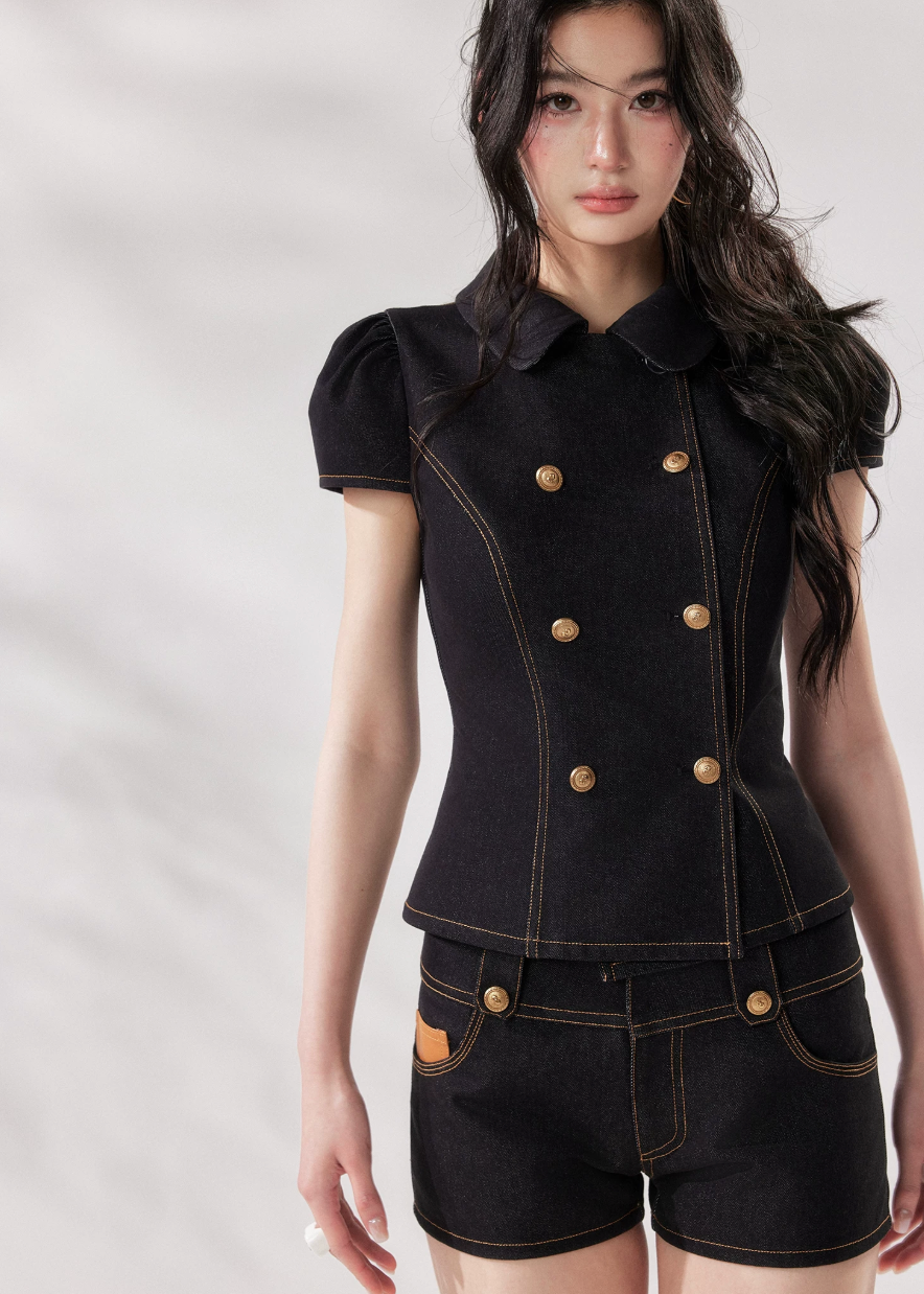Noir Structured Denim Set