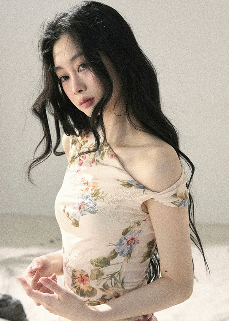 Blooming Whisper Floral Mesh Dress