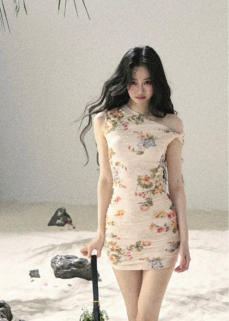 Blooming Whisper Floral Mesh Dress