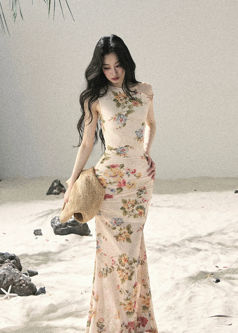 Blooming Whisper Floral Mesh Dress