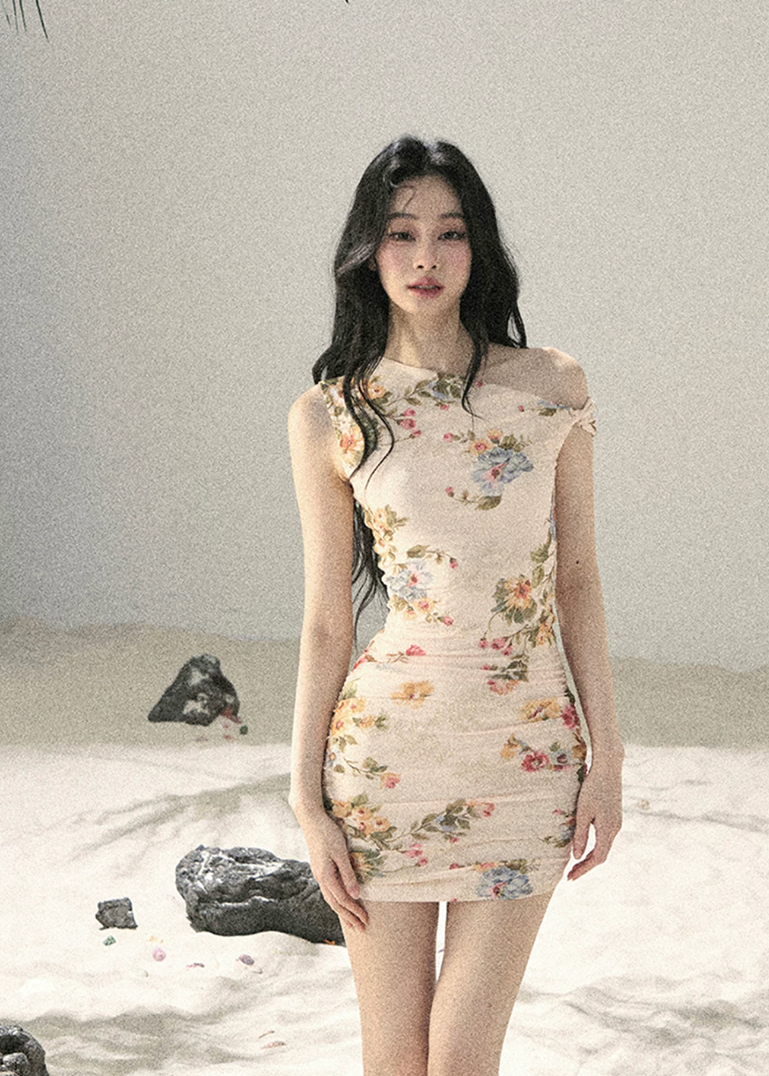 Blooming Whisper Floral Mesh Dress