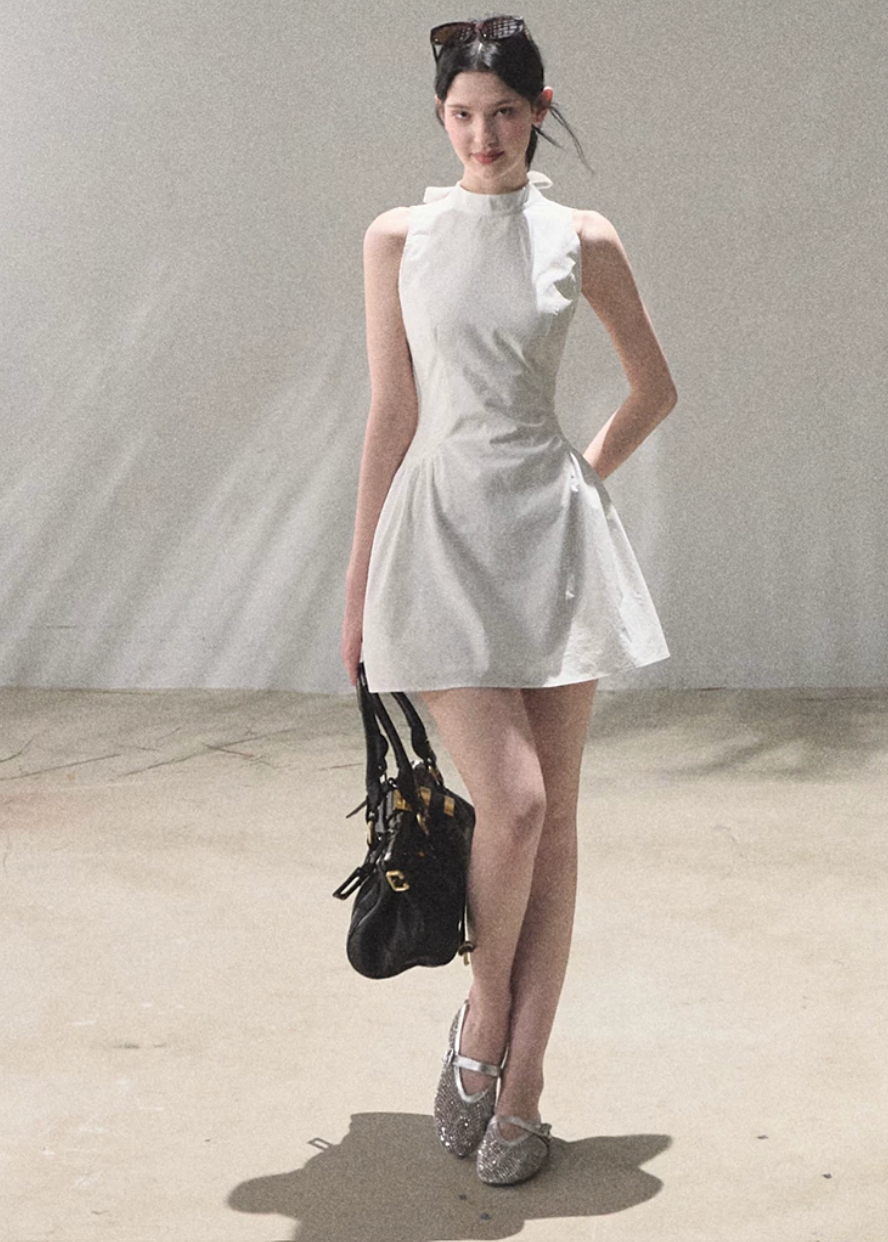 Vanilla-Scented Spring Halter Dress