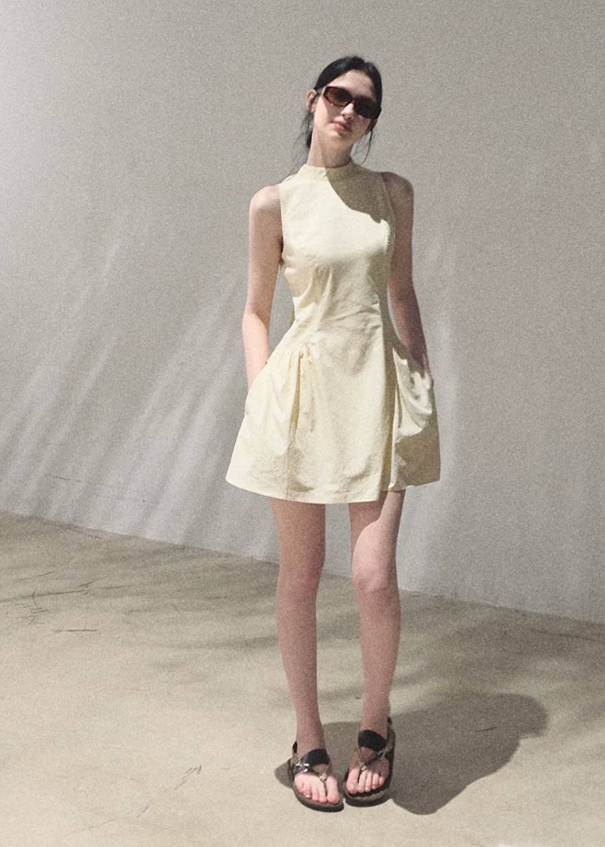 Vanilla-Scented Spring Halter Dress