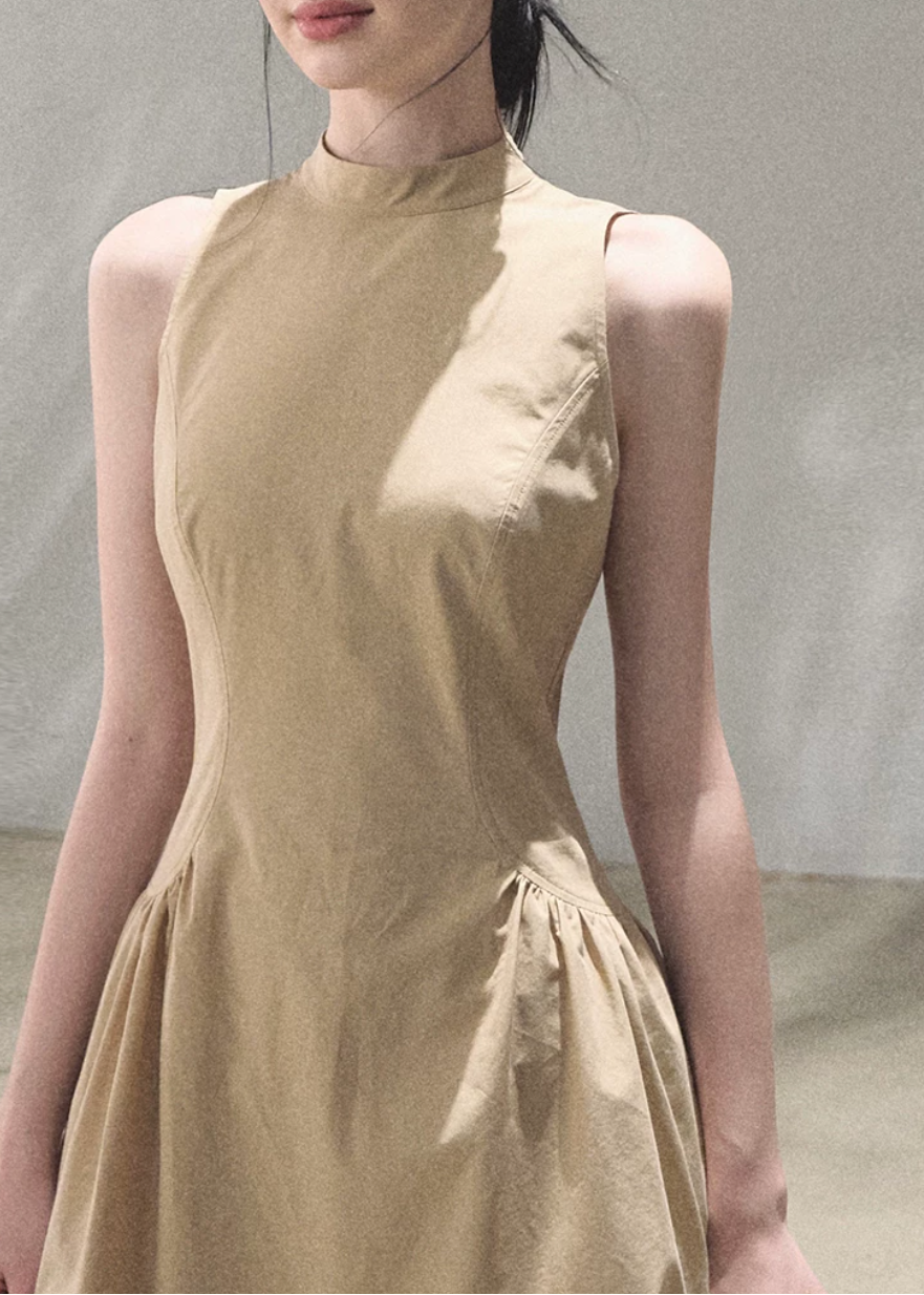 Vanilla-Scented Spring Halter Dress