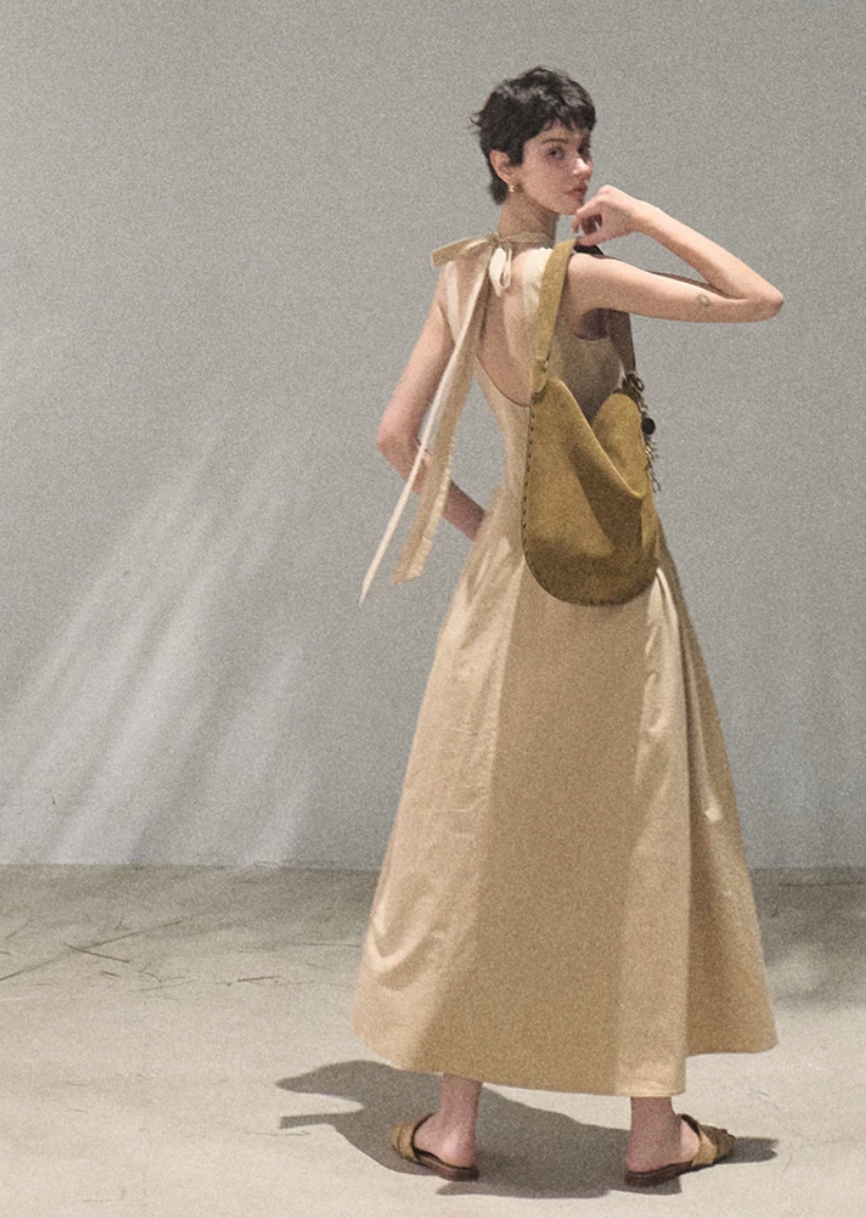 Vanilla-Scented Spring Halter Dress