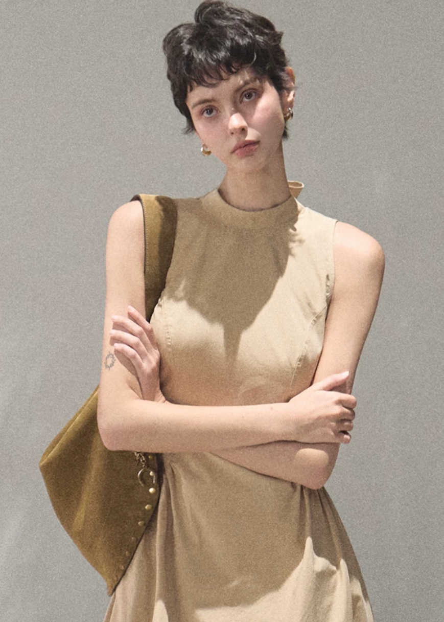 Vanilla-Scented Spring Halter Dress