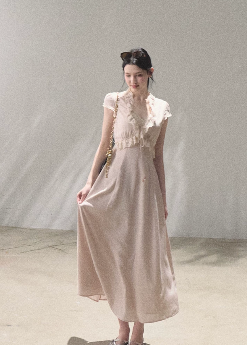 18:59 in Paris Lace-Up Resort Dress