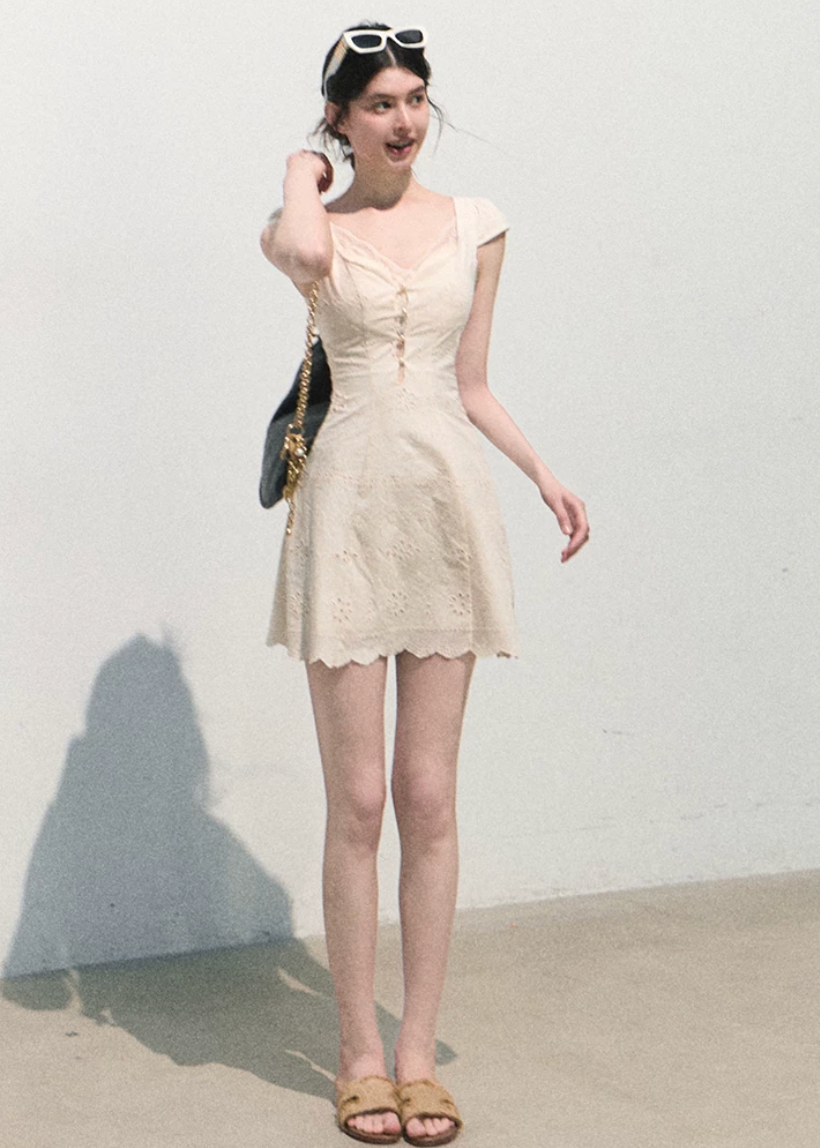 Heartbeat Time Cotton Lace Dress