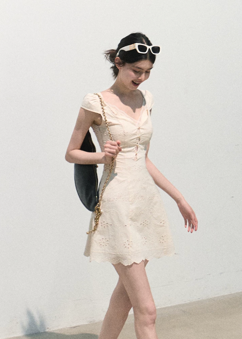 Heartbeat Time Cotton Lace Dress