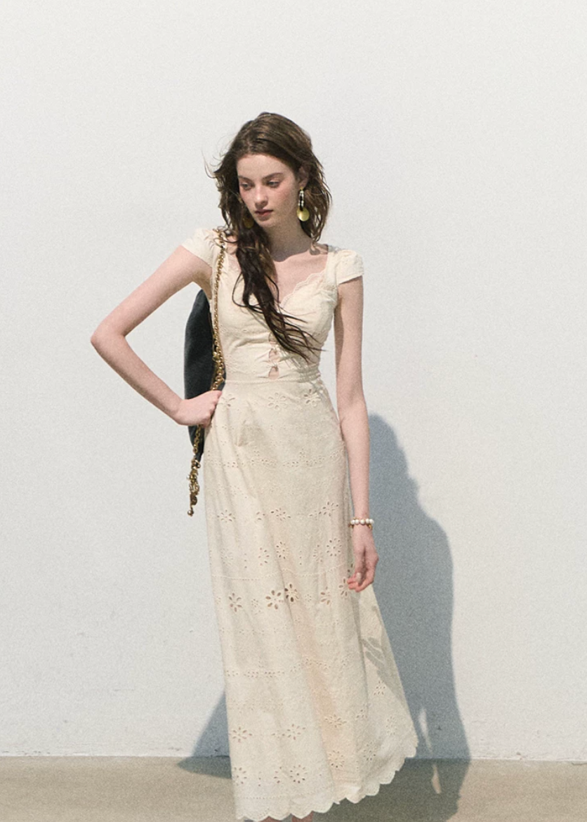 Heartbeat Time Cotton Lace Dress