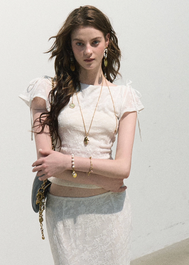 Breath of Spring Jacquard Slim Top Hover Image