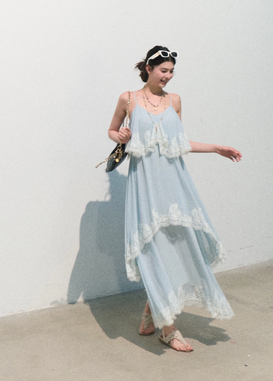 Always Collecting the World Lace Maxi Dress