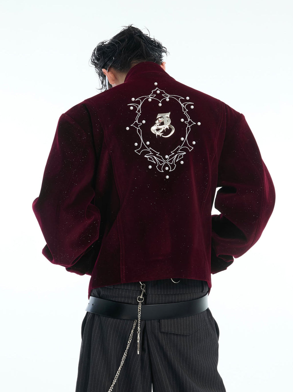 【25s Nov.】Glittery Metal Buttons Stand Collar Jacket