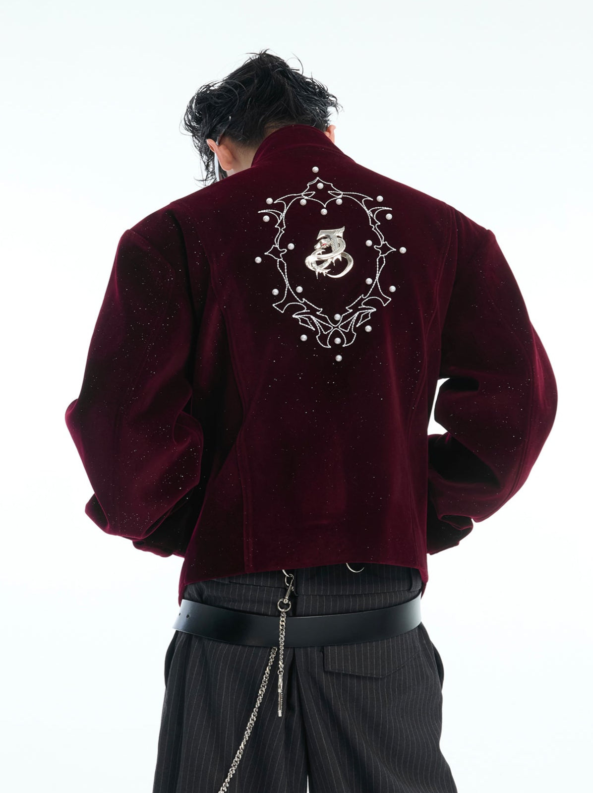 【25s Nov.】Glittery Metal Buttons Stand Collar Jacket