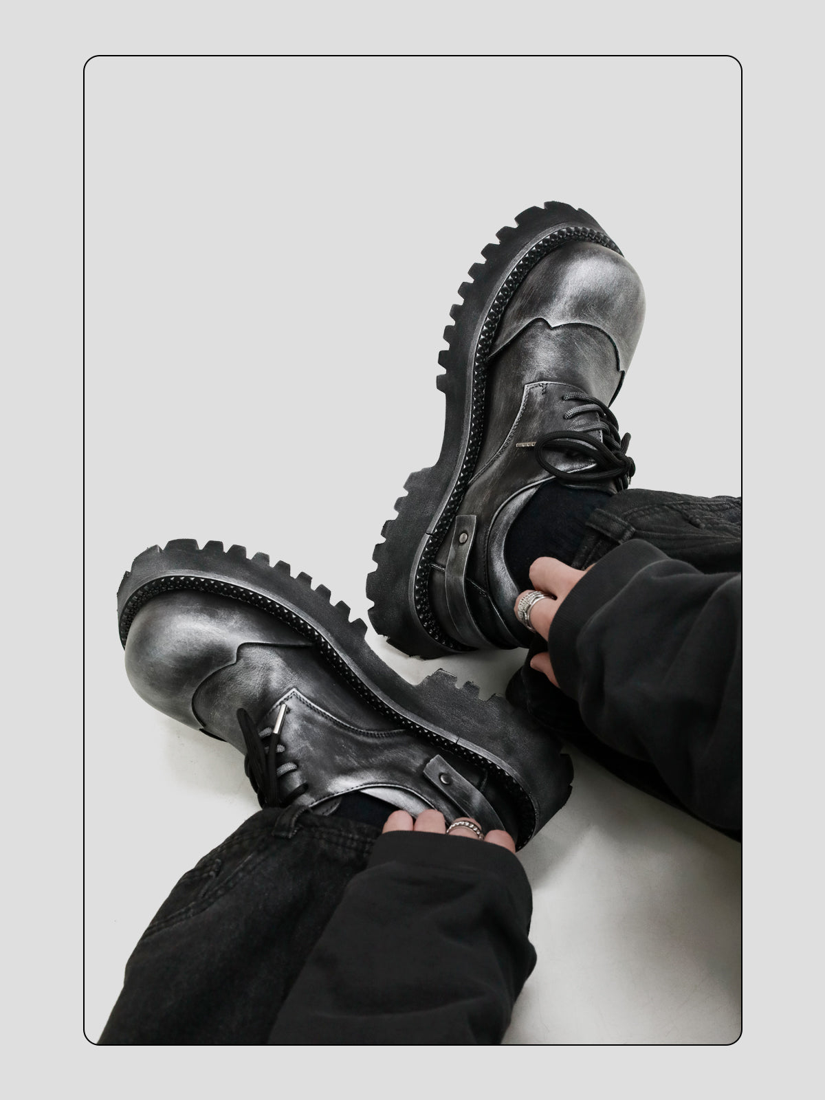 Polished Thick-soled Derby Shoes