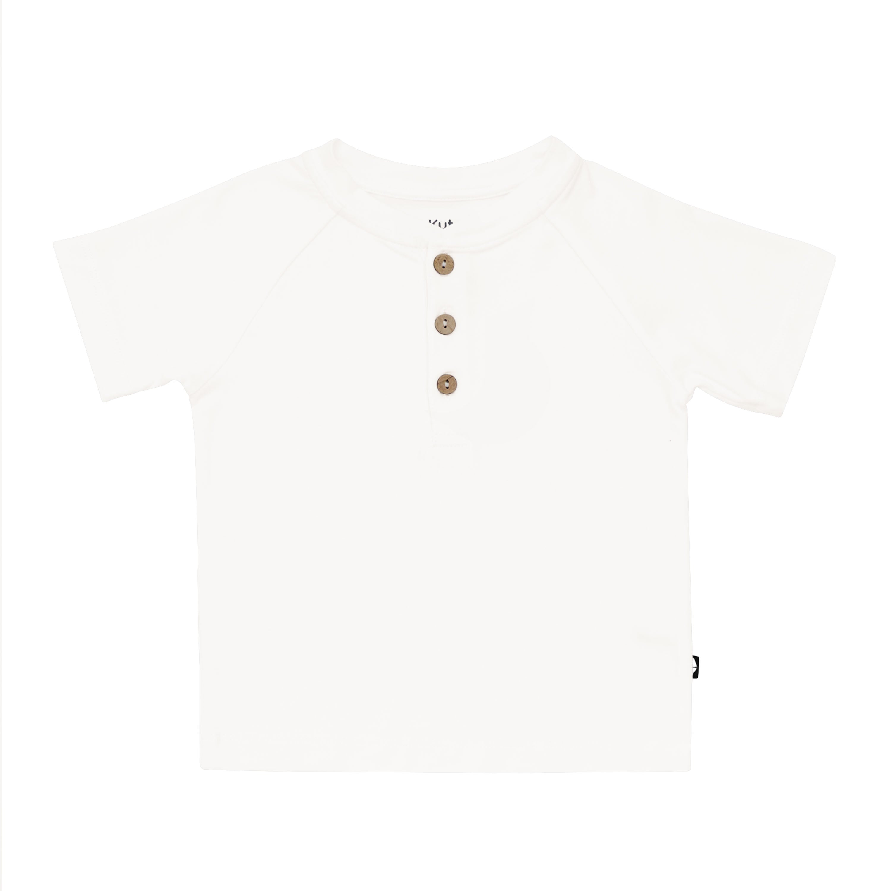 Short Sleeve Toddler Henley Tee in Cloud