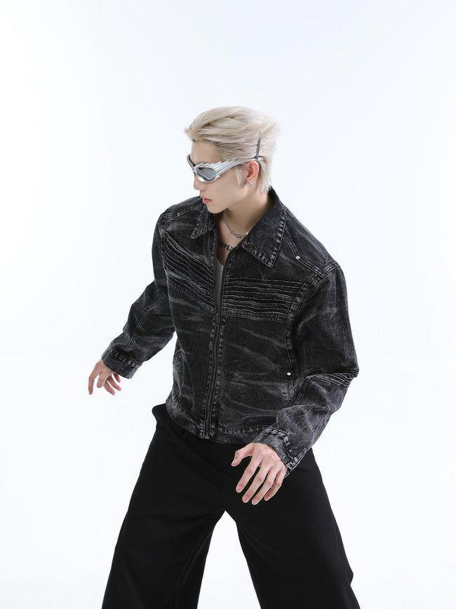 【25s Feb.】Vintage 3D Silhouette Denim Jacket Hover Image