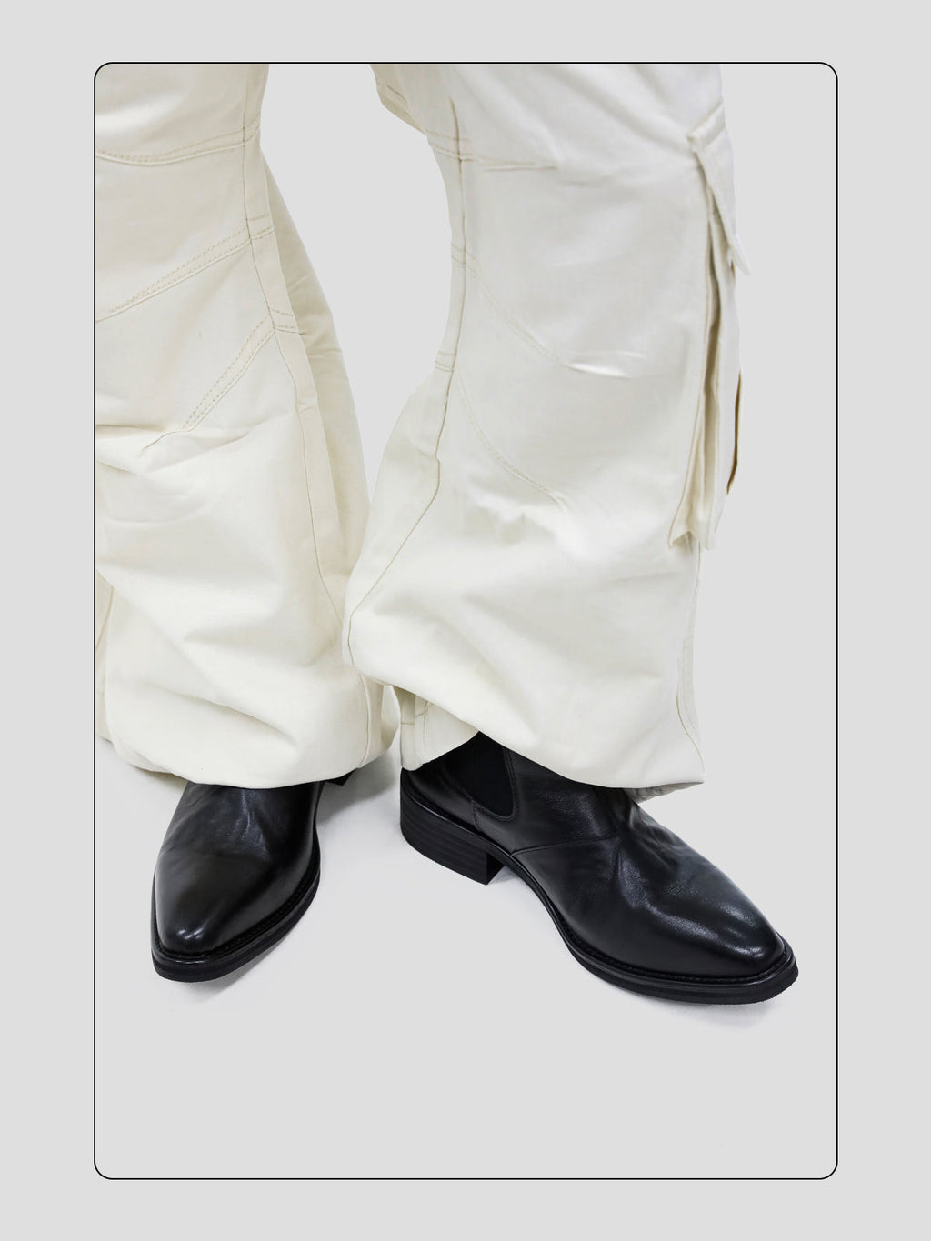 Pointed-toe Leather Platform Chelsea Boots