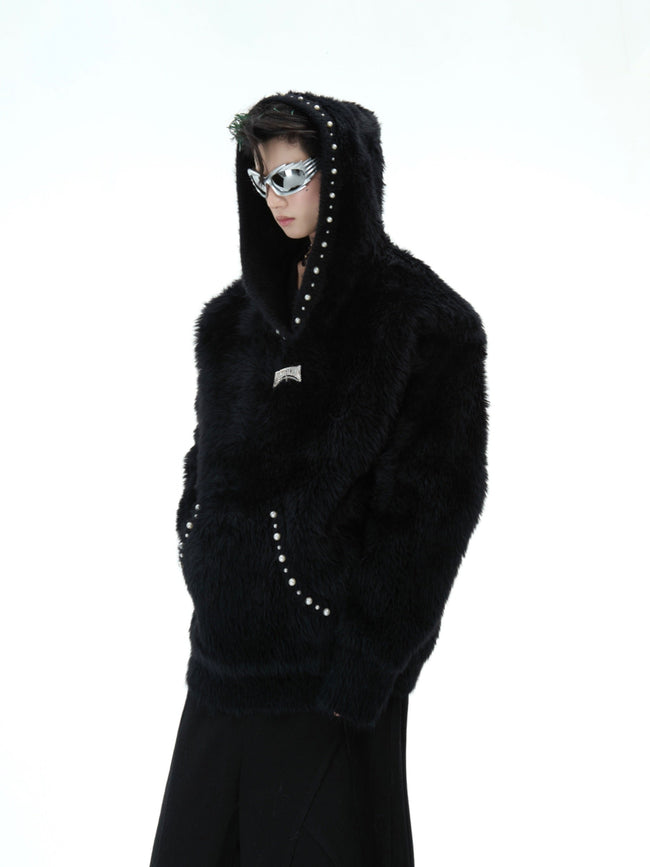 【25s Feb.】Pearl Embellishment Imitation Mink Wool Sweater Main Image