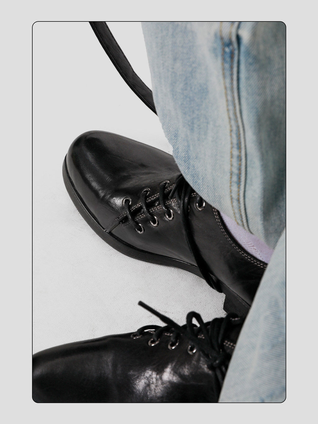 Deconstructed Lace-Up Derby Shoes