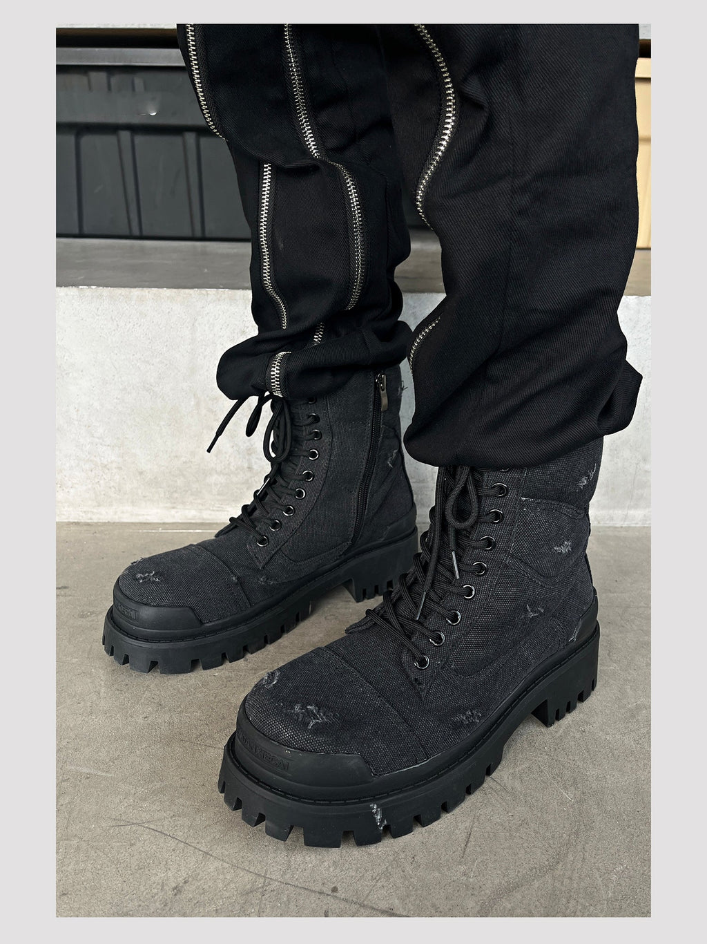 Retro Distressed Platform Martin Boots