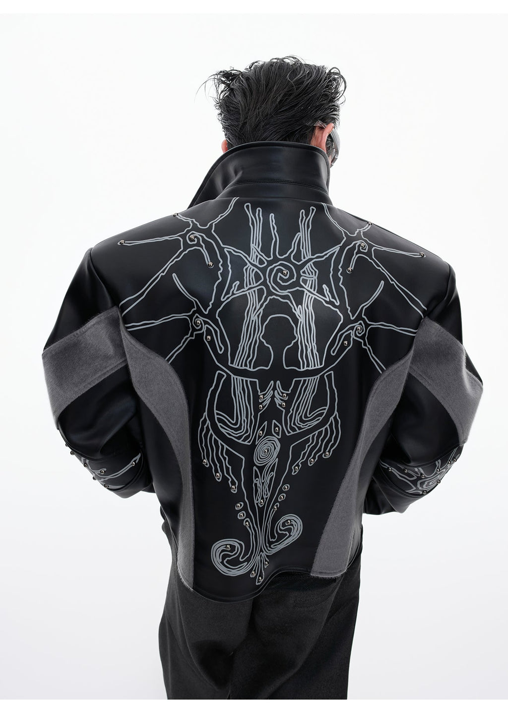 【25s Aug.】Totem Studded Deconstructed Pony Hair Jacket
