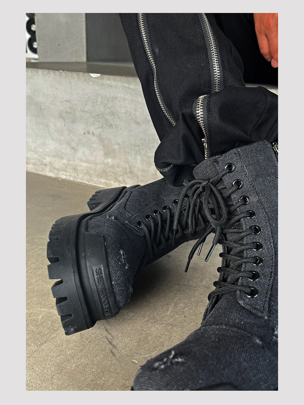 Retro Distressed Platform Martin Boots