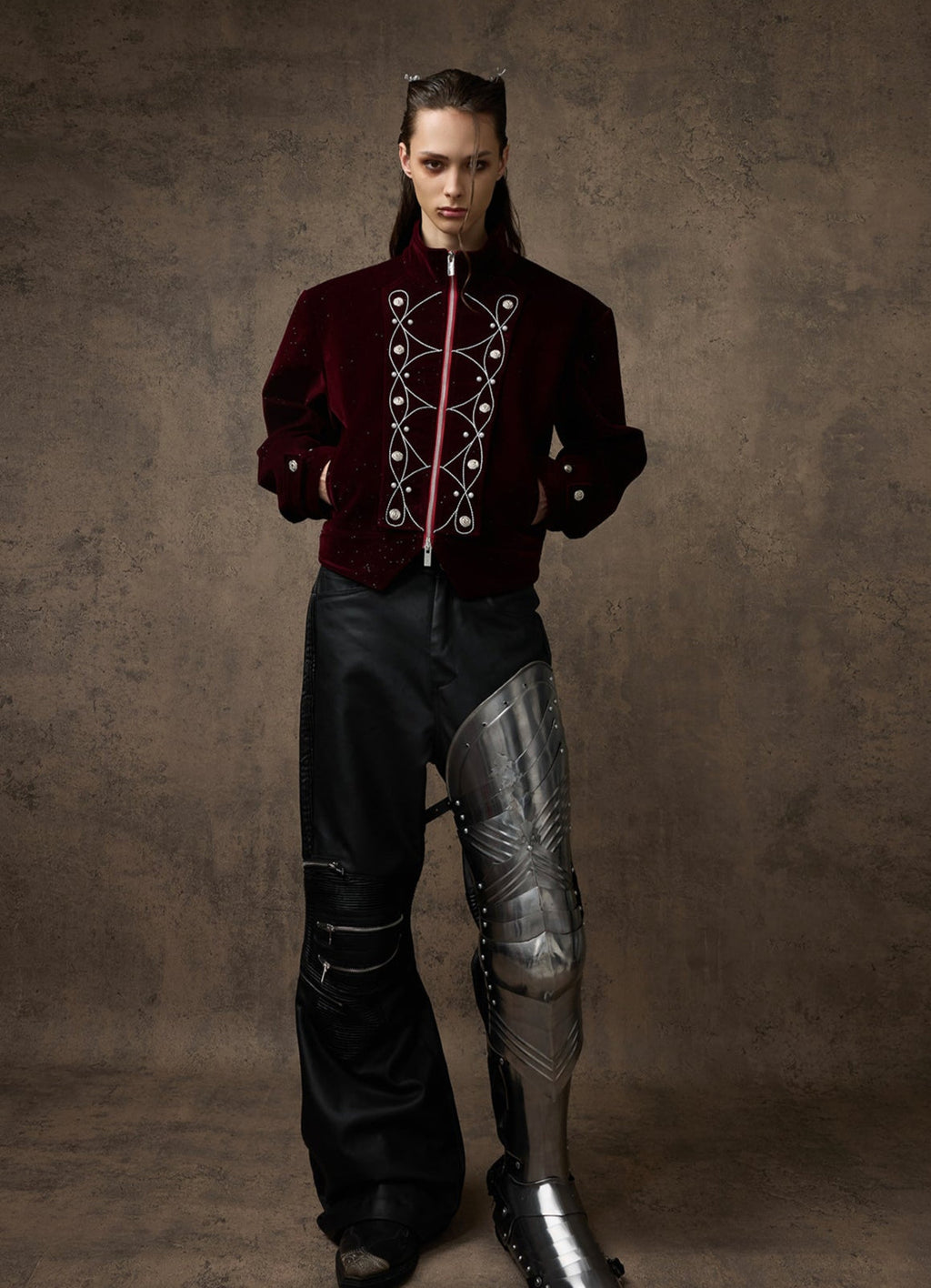 【25s Nov.】Glittery Metal Buttons Stand Collar Jacket