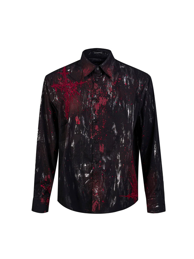 【25s Sep.】"Dark Knight" Blood-stained Silver-stamped Shirt Main Image