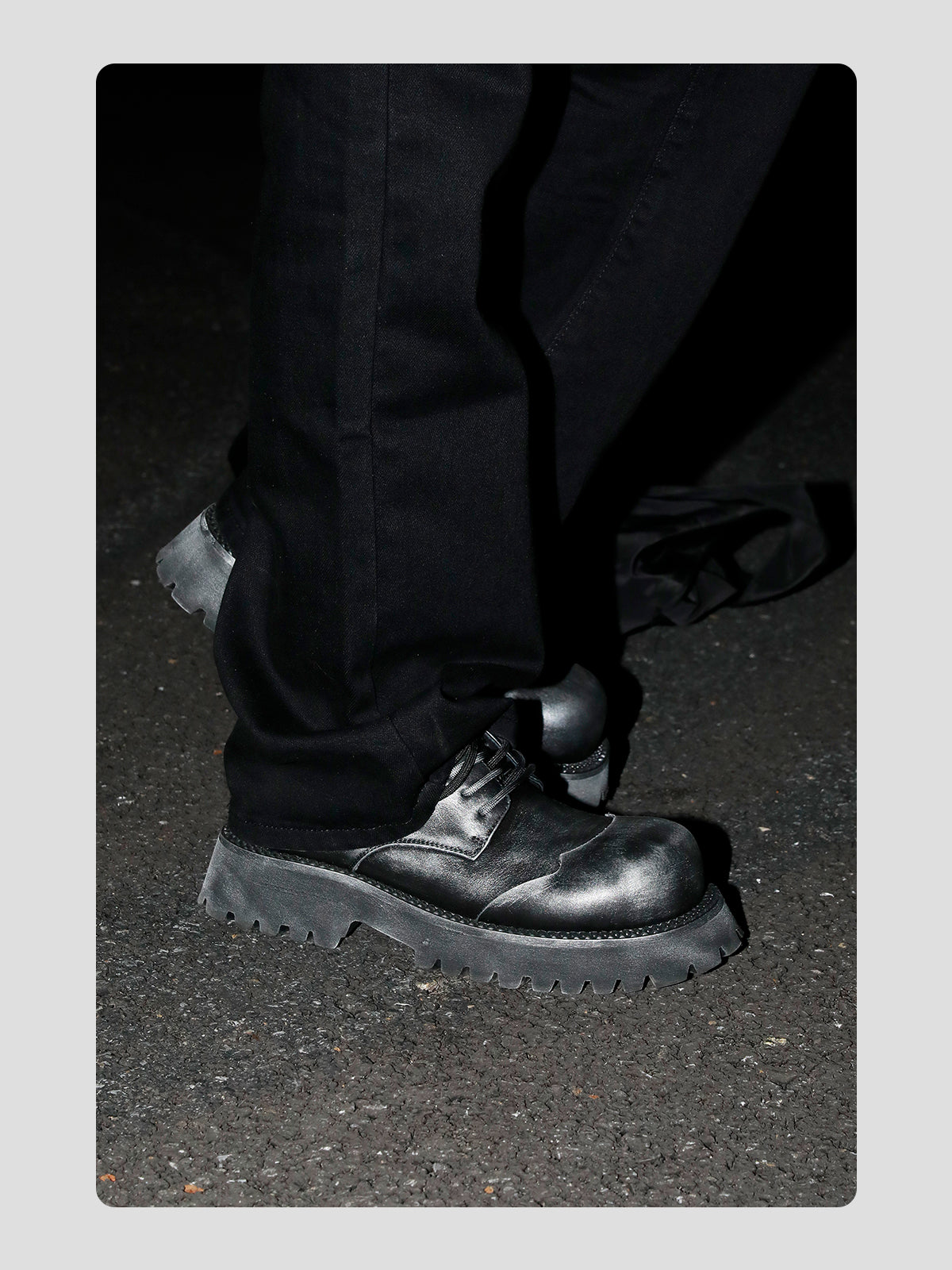 Polished Thick-soled Derby Shoes