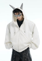 【25s Feb.】Rivet Stitching Doberman Hooded Couple Jacket