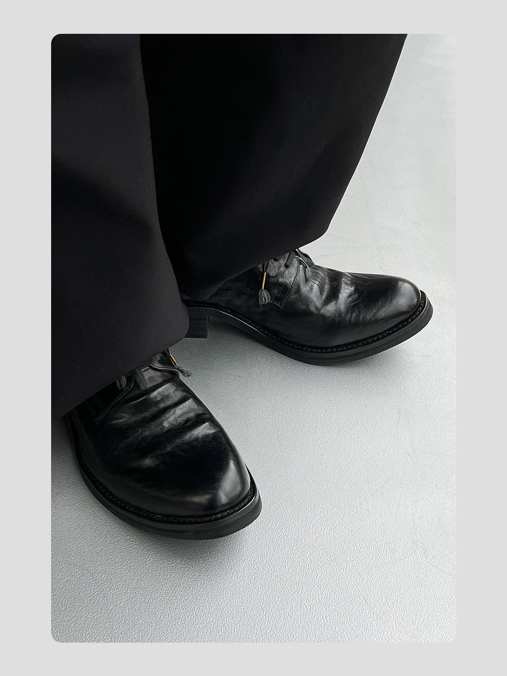 Wrinkled Top-grain Cowhide Pointed-toe Leather Shoes