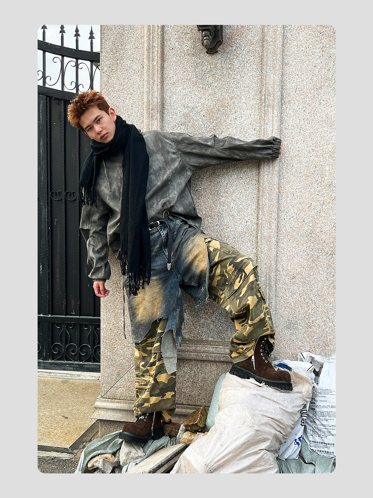 Brown Plush Cowhide Martin Boots
