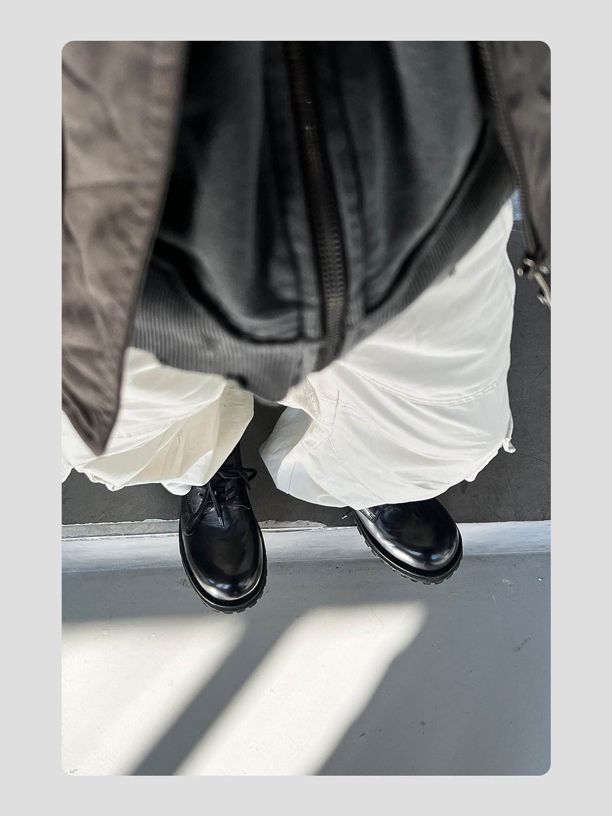 Washed Leather Thick-soled Round-toe Derby Shoes
