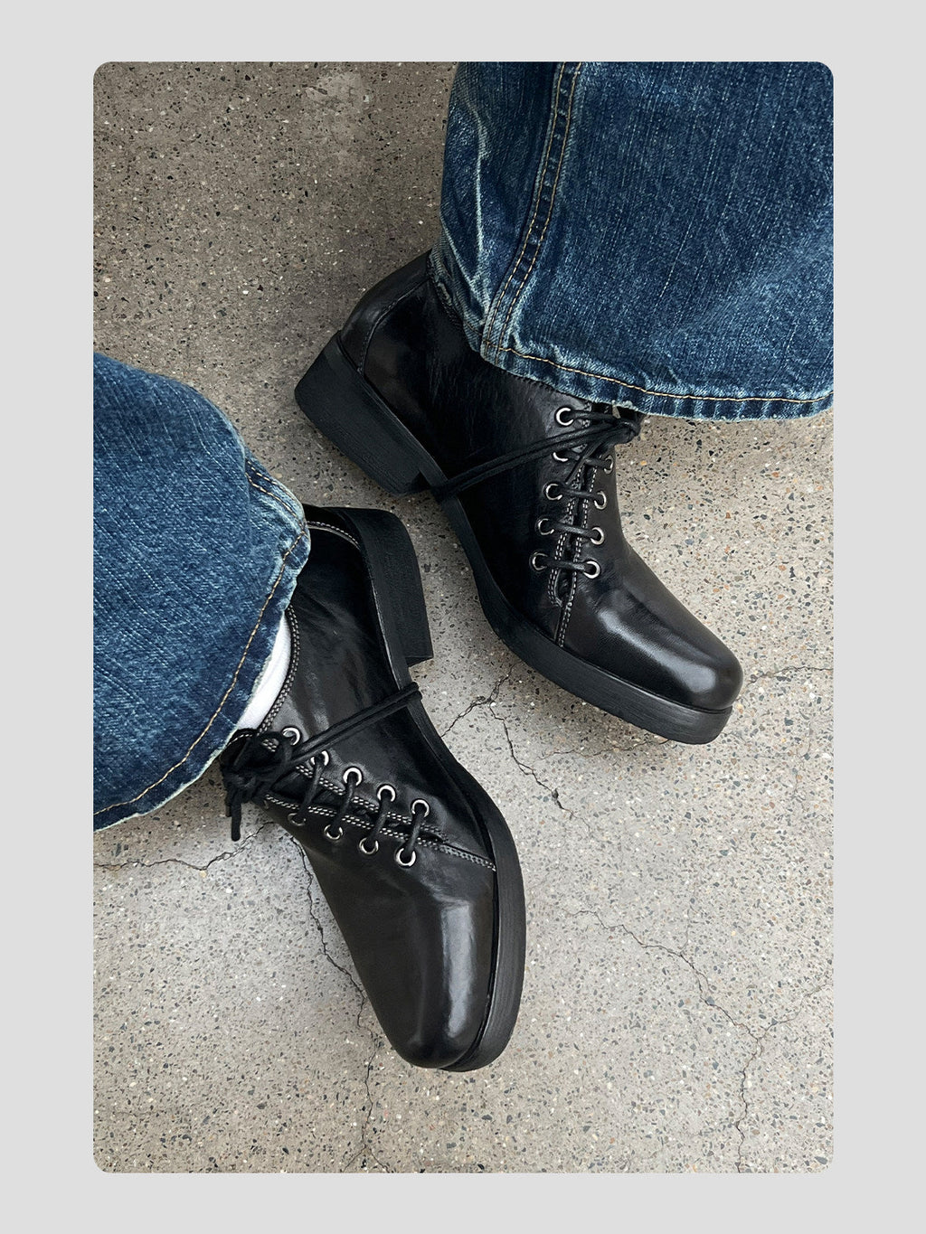 Deconstructed Lace-Up Derby Shoes