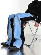 【25s Mar.】PU Leather Blue Black Trousers