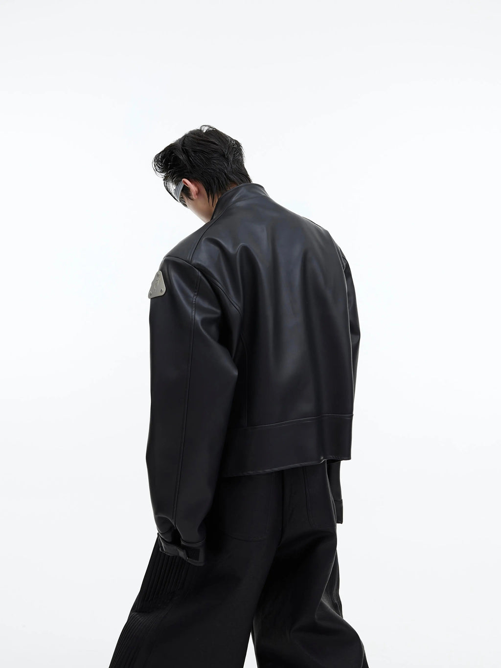 【23s September.】Metallic Logo 3D Deconstructed Leather Jacket