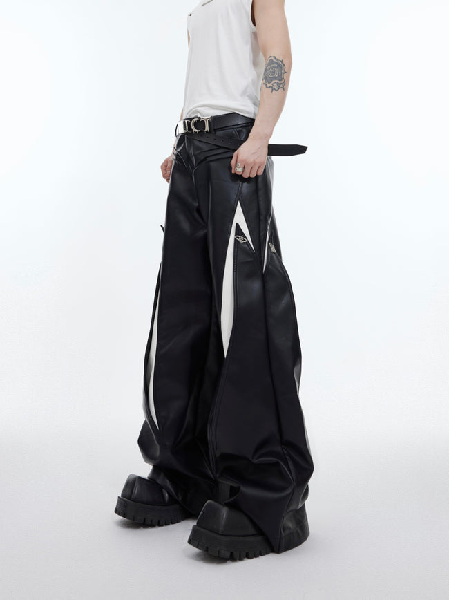 【24s February.】Metal Button Design Line Leather Pants Hover Image
