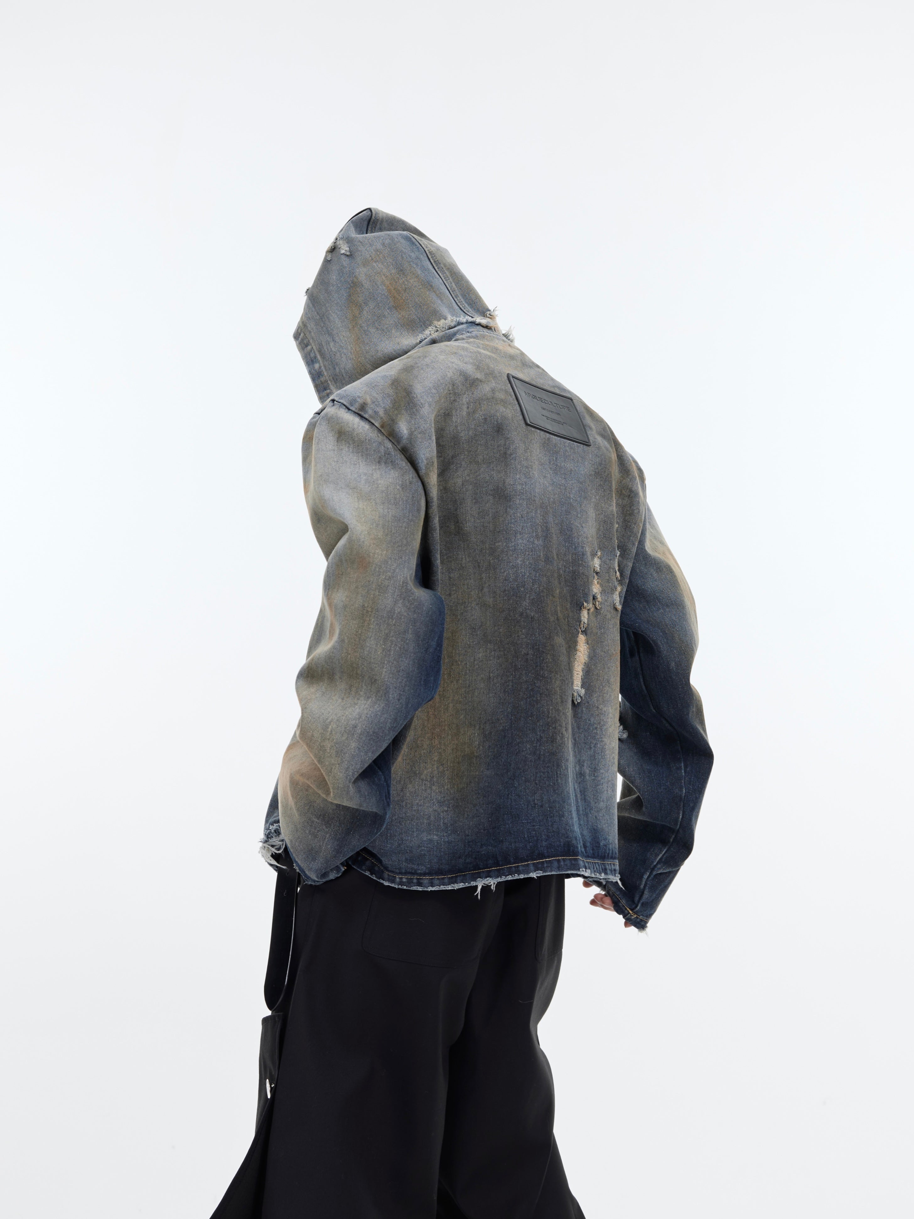 【24s January.】Retro Distressed Hooded Denim Jacket