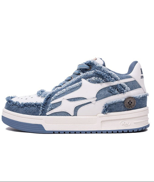 Washed Edge Retro Skate Shoes