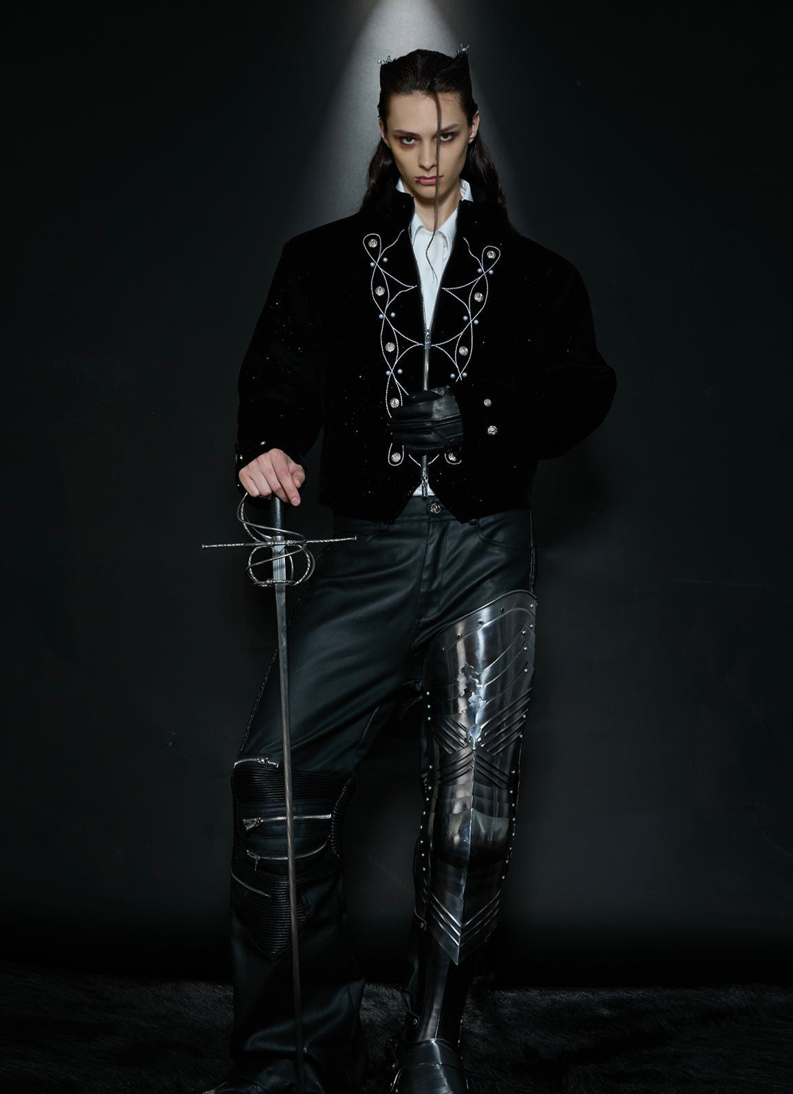 【25s Nov.】Glittery Metal Buttons Stand Collar Jacket