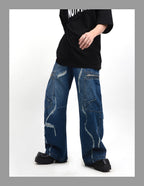 【25s Feb.】Distressed Wide-leg Straight-leg Loose Jeans
