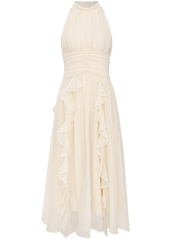French White Halter Mini Dress