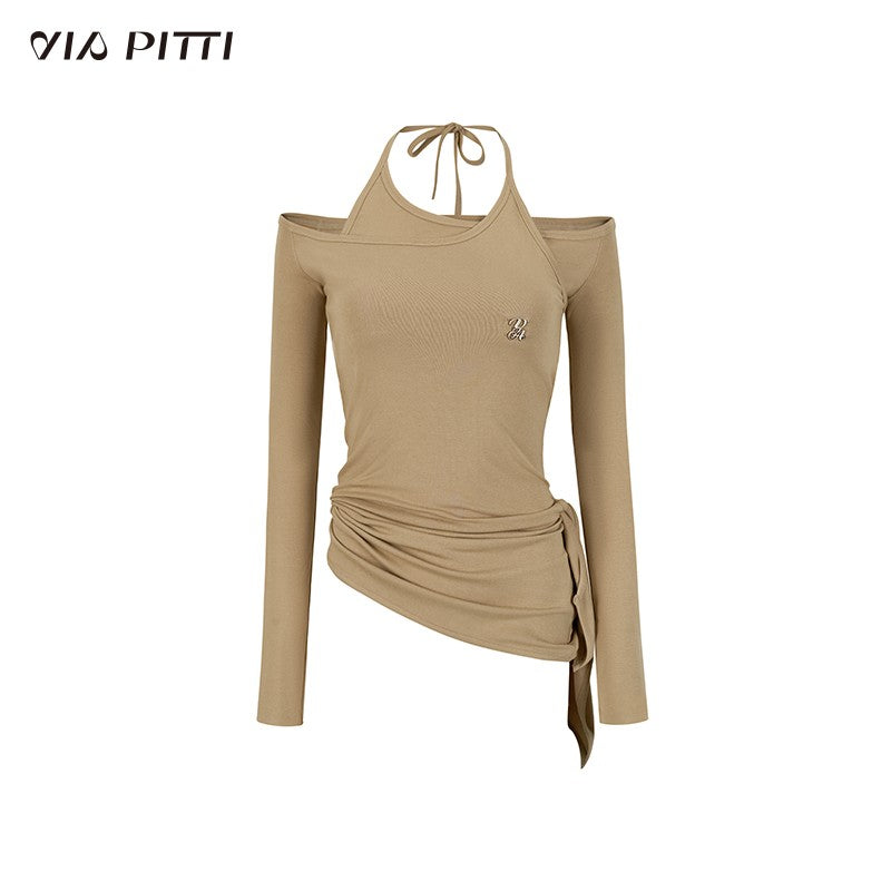Off-shoulder two-wear T-shirt top