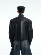【25s Aug.】3D Relief Motorcycle Armor Leather Jacket