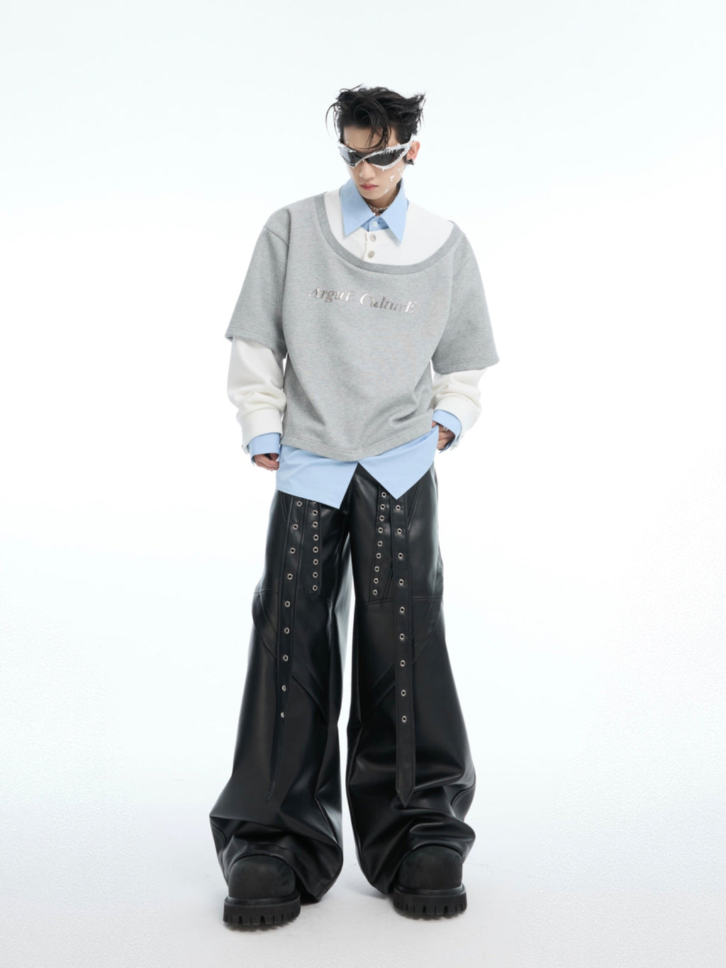 【25s Mar.】Niche Heavyweight Mock Three-piece Contrast Color Stitching Sweatshirt