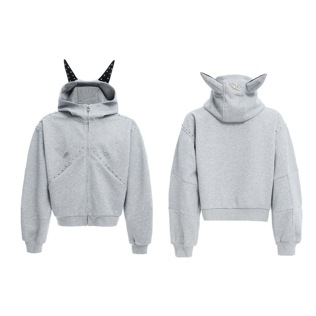 【25s Feb.】Rivet Stitching Doberman Hooded Couple Jacket