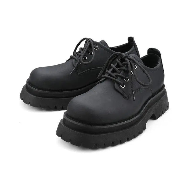 【New】Thick Sole Leather Shoes Hover Image