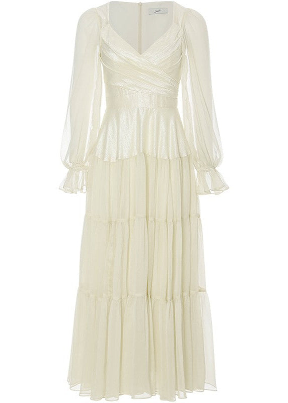 White Autumn Long Dress
