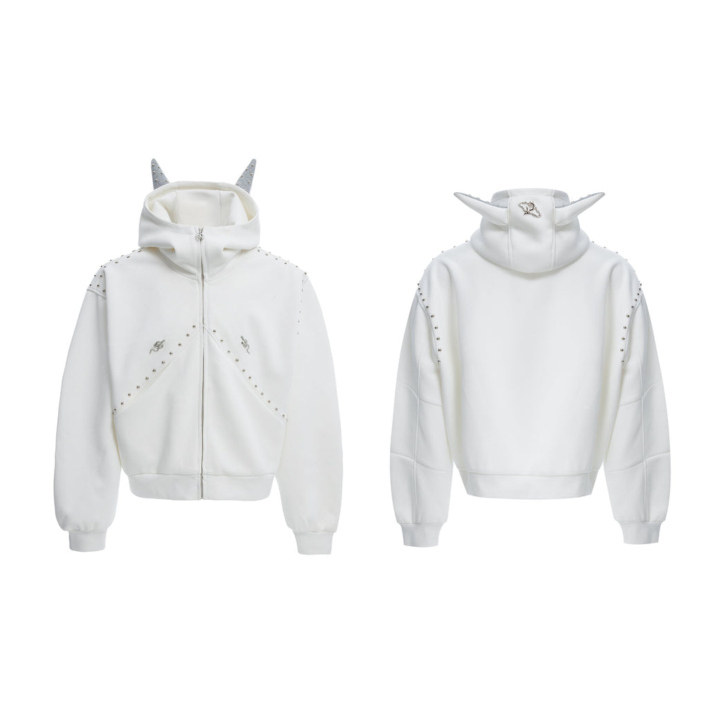 【25s Feb.】Rivet Stitching Doberman Hooded Couple Jacket